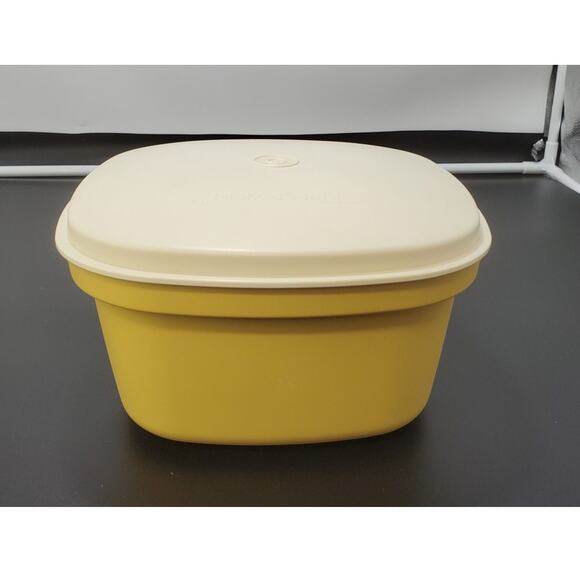 VTG Tupperware HARVEST GOLD 3pc Steam n Store Container w/Insert 887, 888, 889 - Picture 4 of 4